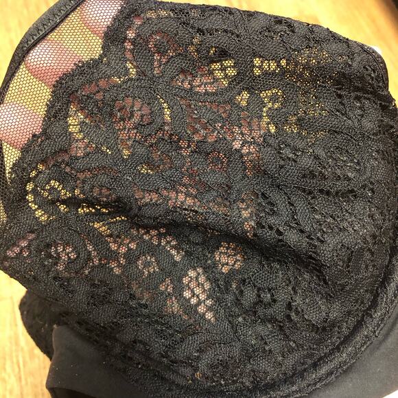 NWOT Body by Victoria Victoria’s Secret Black Lace Unlined Lace Demi Bra 34DD - Picture 3 of 14